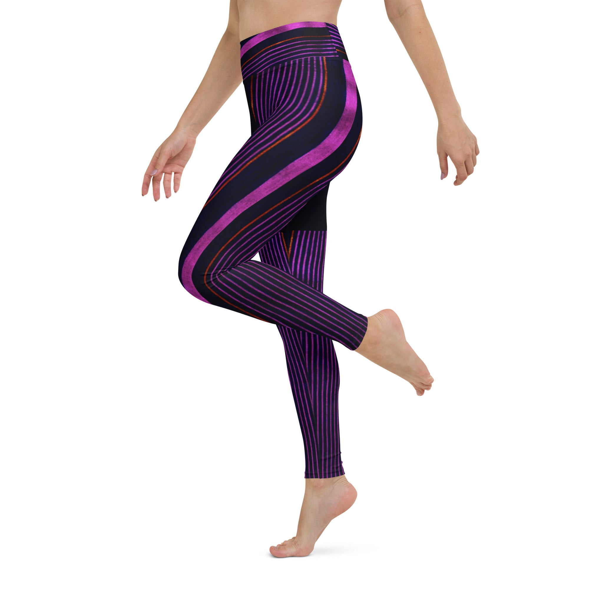 Dance Leggings. Yoga Pants. Gym or Workout High Waist Leggings. "Peppermint" Streetwear by WickedYo.